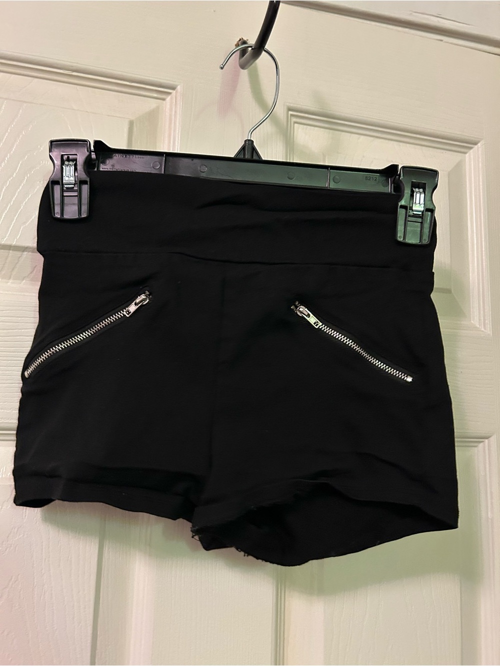 Charlotte Russe Black High-Waist Zipper Pocket Shorts